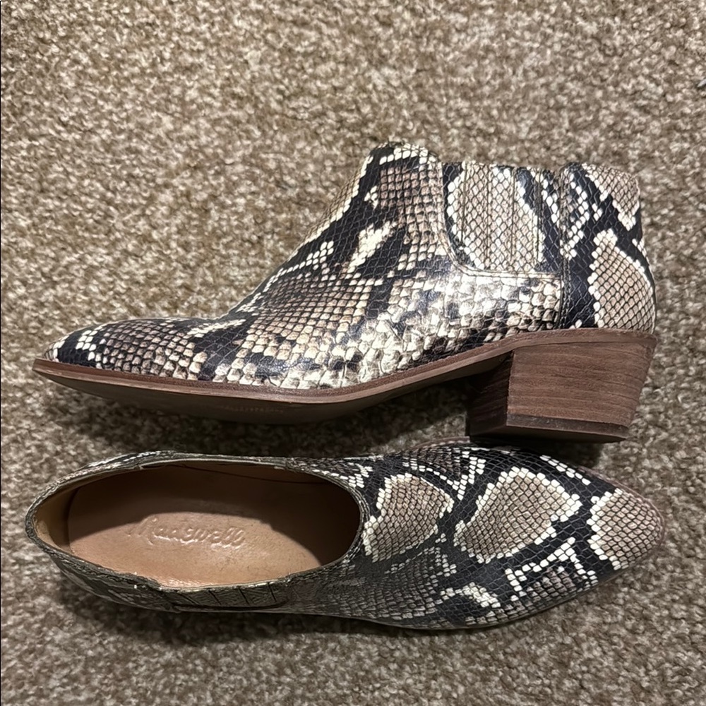 Madewell Snake Print Ankle Boots